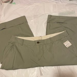 NWT HURLEY JR CAPRIS WIDE LEG OLIVE GREEN CUFF HEM